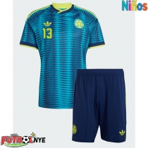 Camiseta Colombia Yerry Mina #13 Visitante Equipación para niños Mundial 2026 manga corta (+ pantalones cortos)